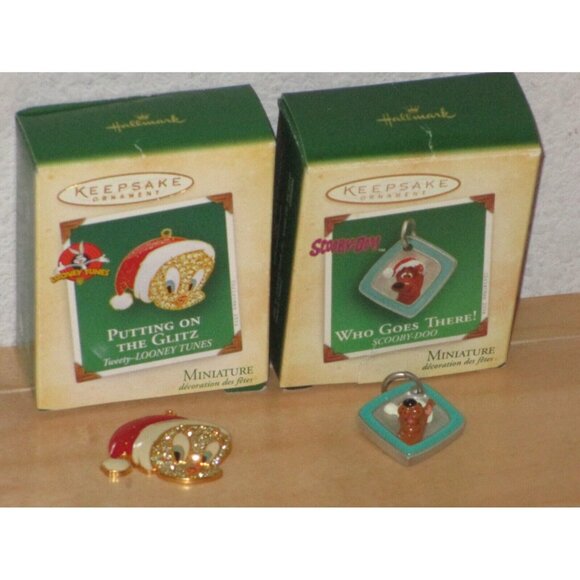 Keepsake Ornaments Lot of 2 Tweety Putting on the Glitz Scooby Do Who Goes There - Picture 1 of 2